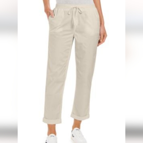 STYLE & CO BLACK PULL ON CUFFED UTILITY PANTS WITH DRAWSTRING SIZE 6 - Picture 8 of 12